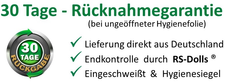 30 Tage Rücknahmegarantie bei ungeöffneter Hygienefolie